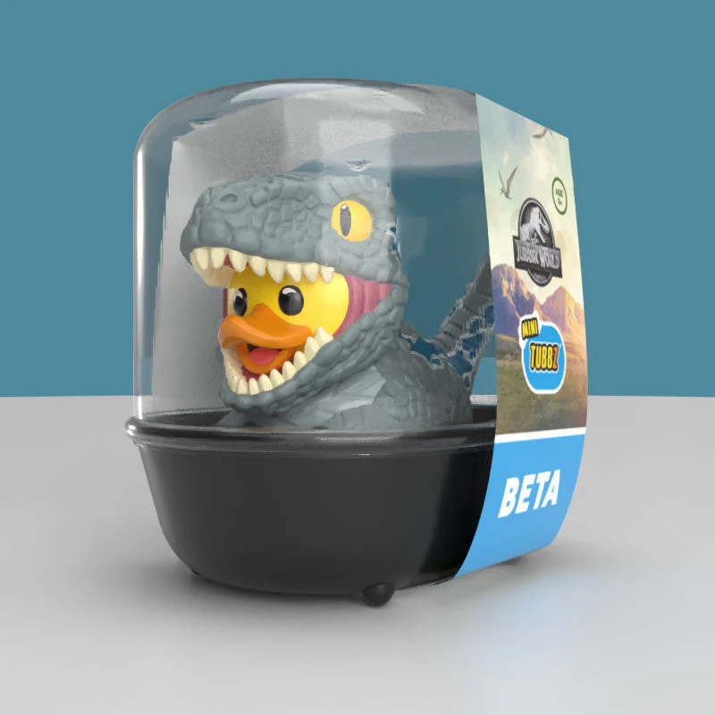TUBBZ MINI jurassic Park Beta velociraptor Collectible Duck Vinyl Figure JEEP