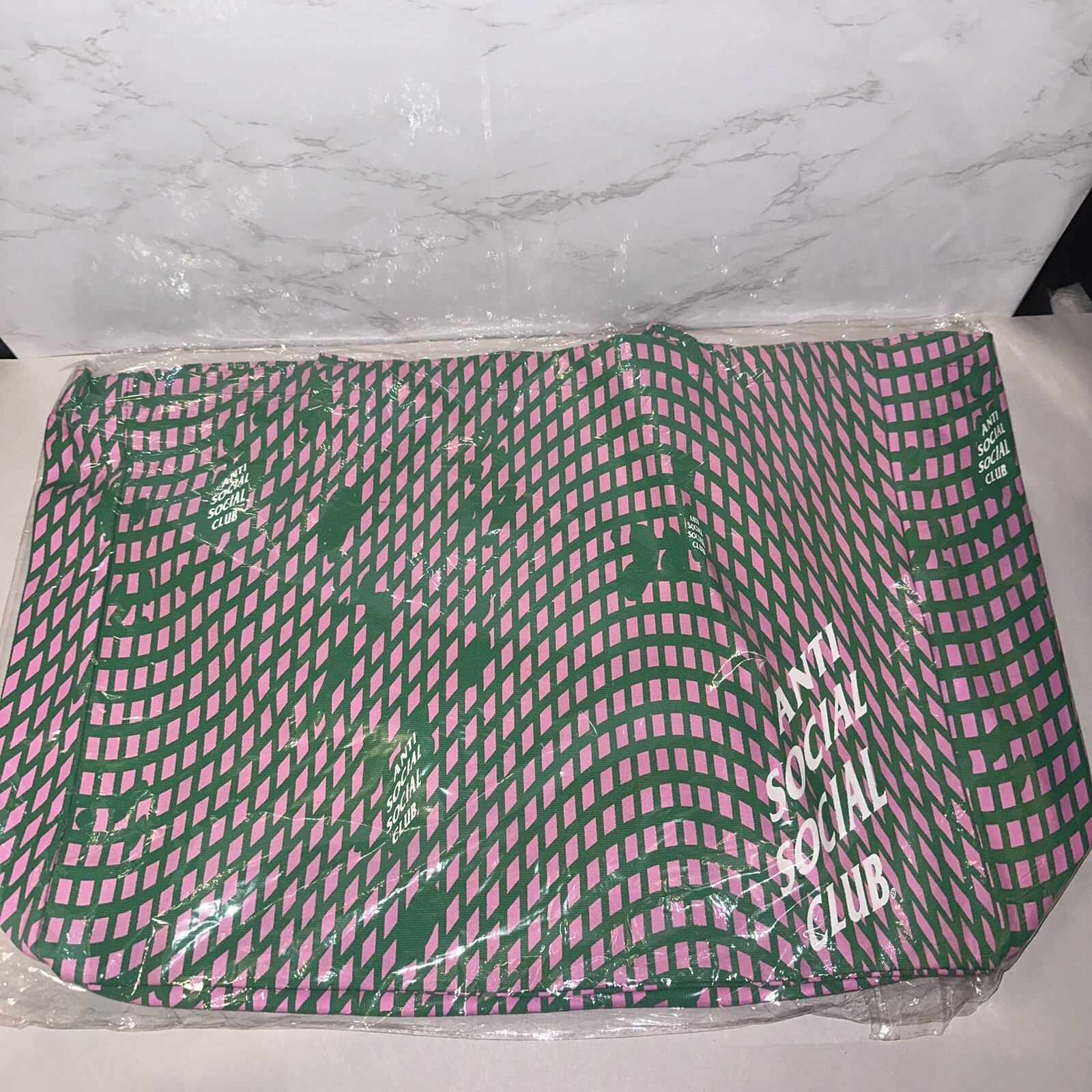 Anti Social Social Club Tokyo 1997 Green & Pink Tote Bag ASSC New