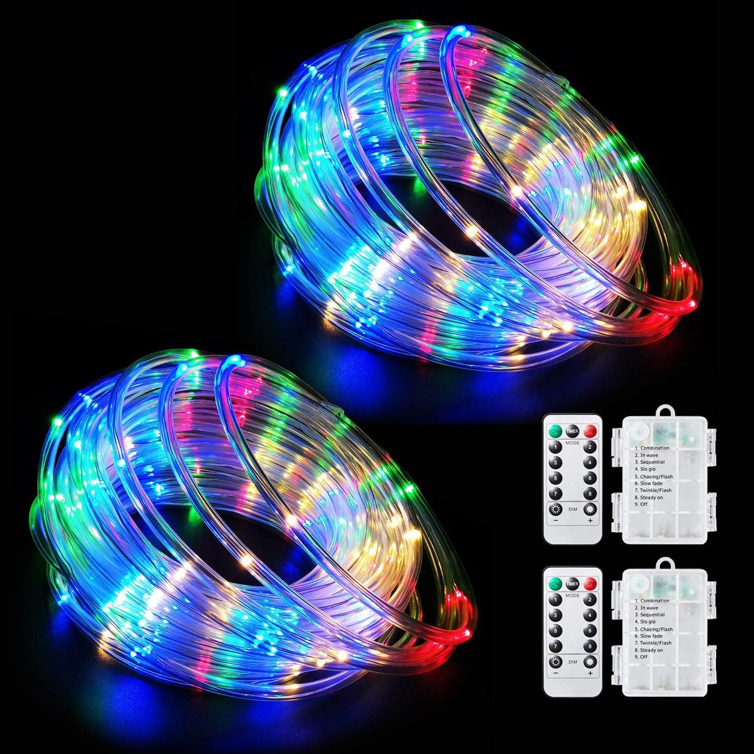 Battery Operated String Lights, 40ft 120 LED 8 Modes Battery-Powered Fairy Light