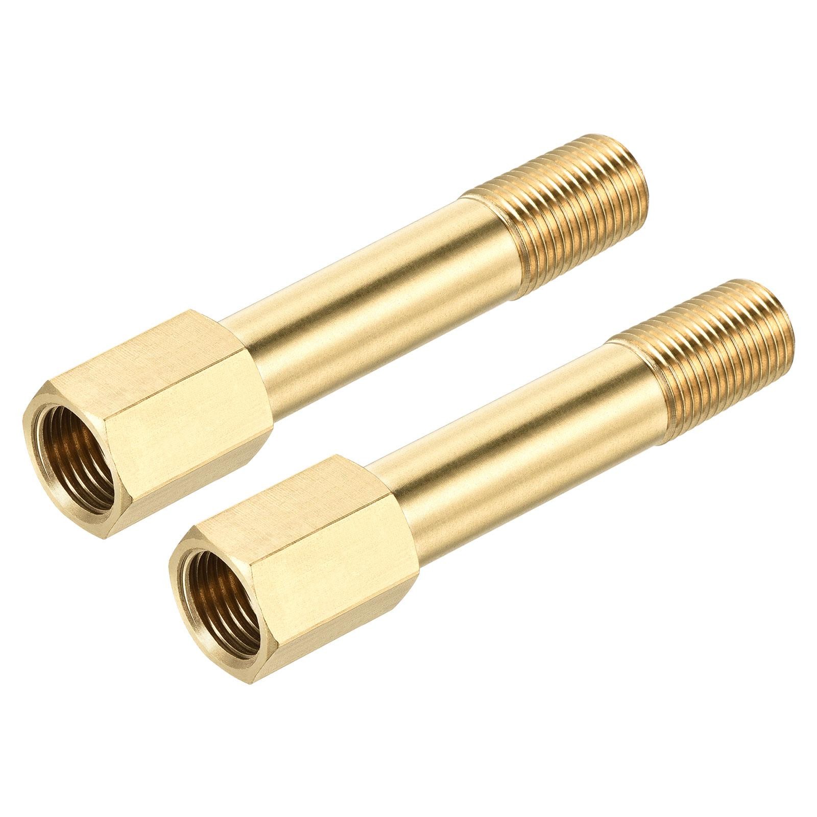 Brass Pipe Fitting G1/4  Adapter 75mm Extension Connector Hex Coupling 2 Pack