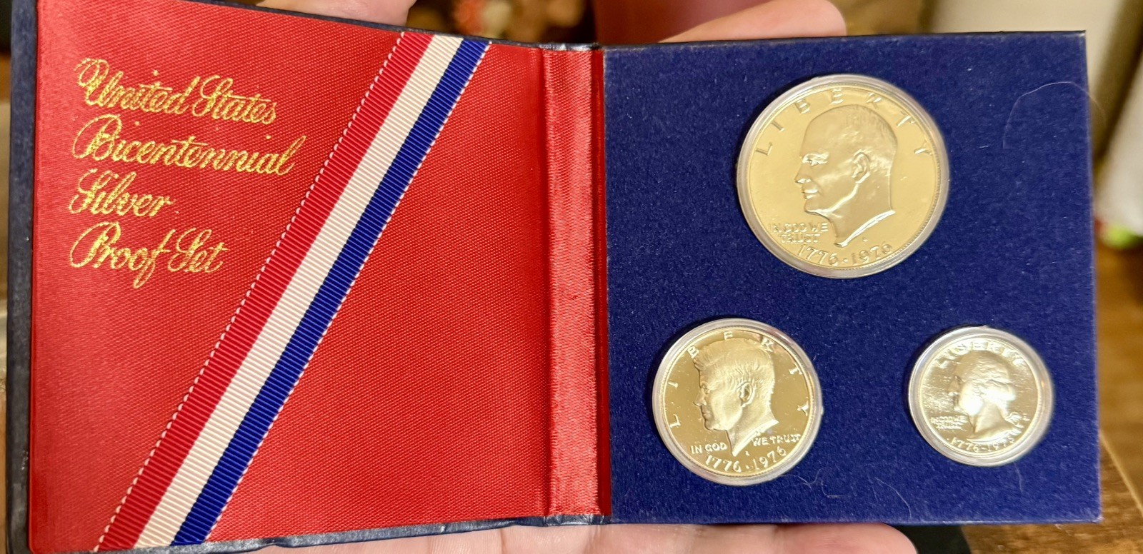 1976 S US Mint 3 Piece Silver (40%) PROOF Bicentennial Coin Set