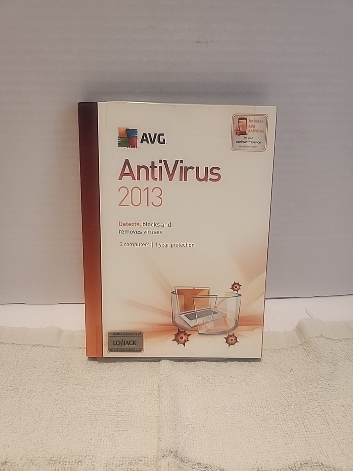 Retro PC Software Avg Anti-virus 2013 Includes AVG For Android New Sealed