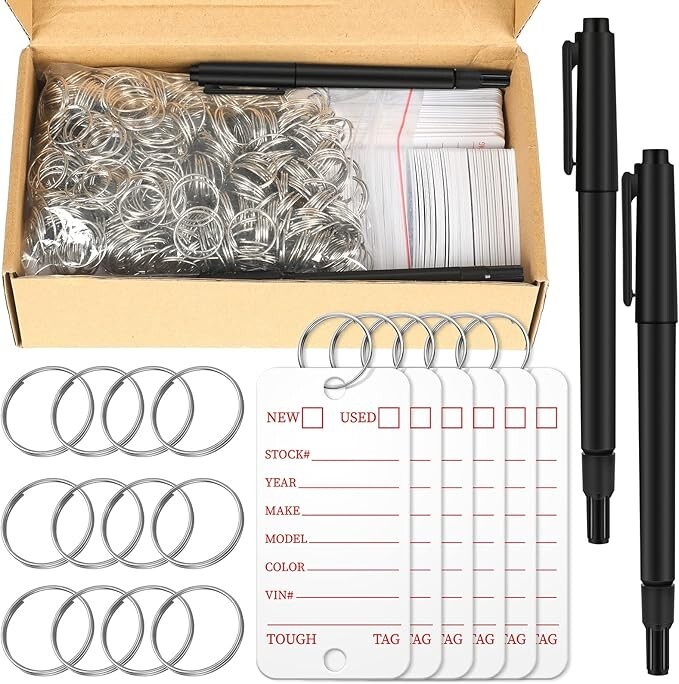 500 Pcs Poly Key Tags Dealership Tags Car Key Tags Plastic Key Tags with Labels