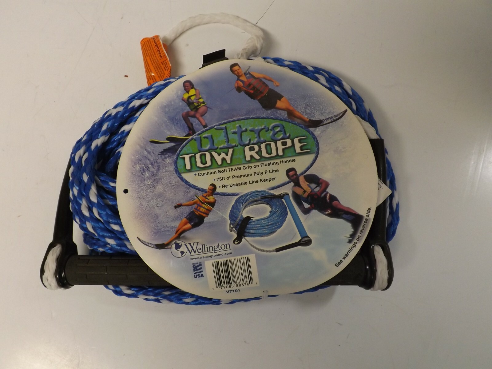 Wellington 75 foot Ultra tow water rope waterski line Premium Poly P line V7101