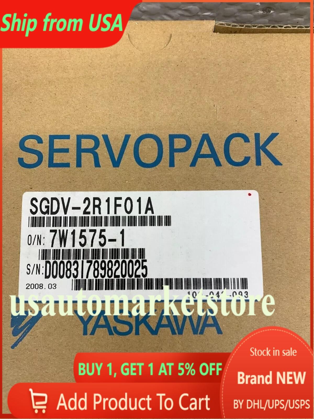 SGDV-2R1F01A New Yaskawa Servo Driver IN STOK ship by UPS