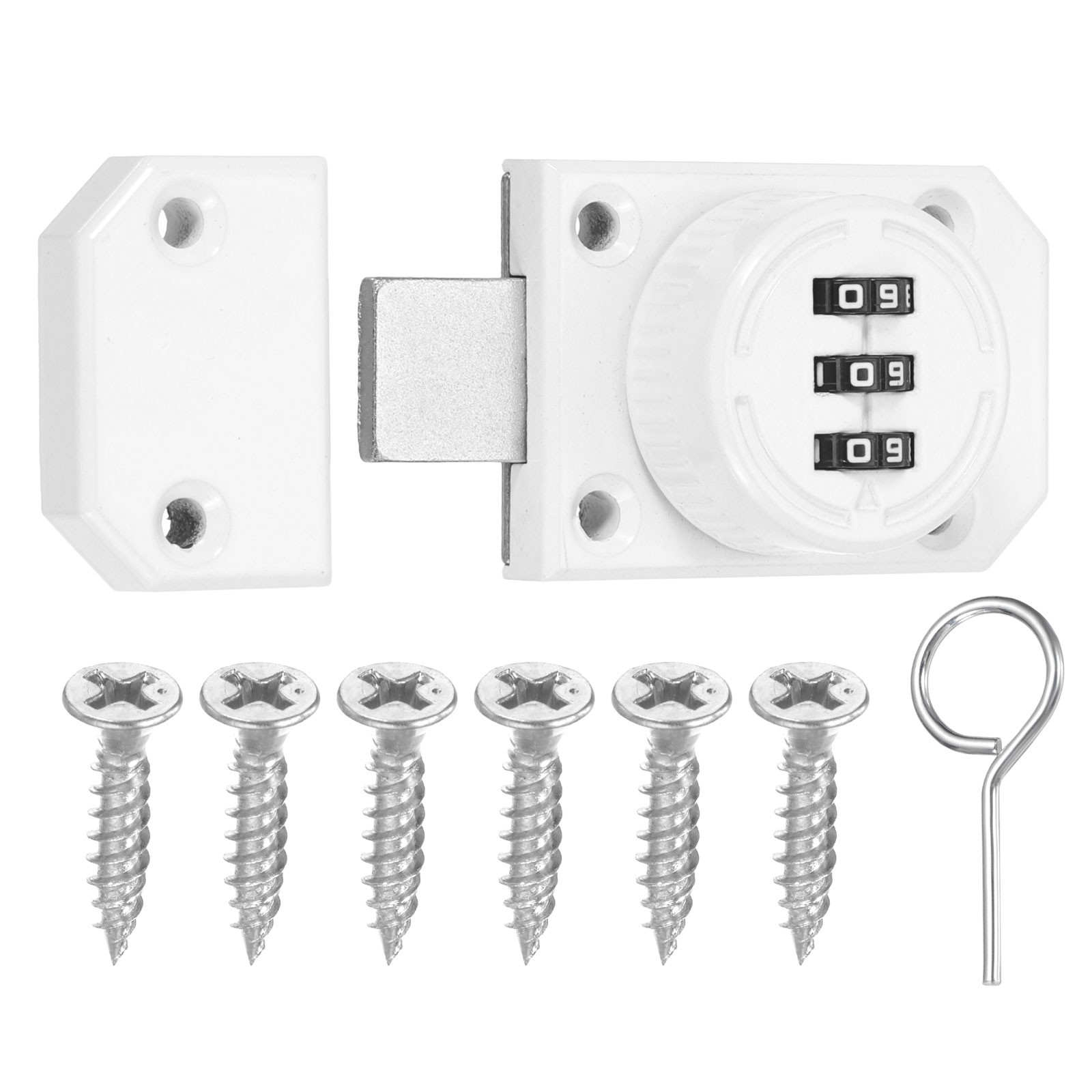 Combination Cabinet Latch Zinc Alloy Mechanical Keyless Password Locks White
