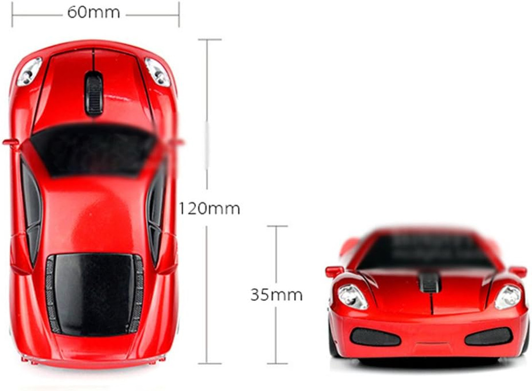 Wireless Mouse Sports Car Mouse Computer Optical Mice for PC Laptop MAC (Light B