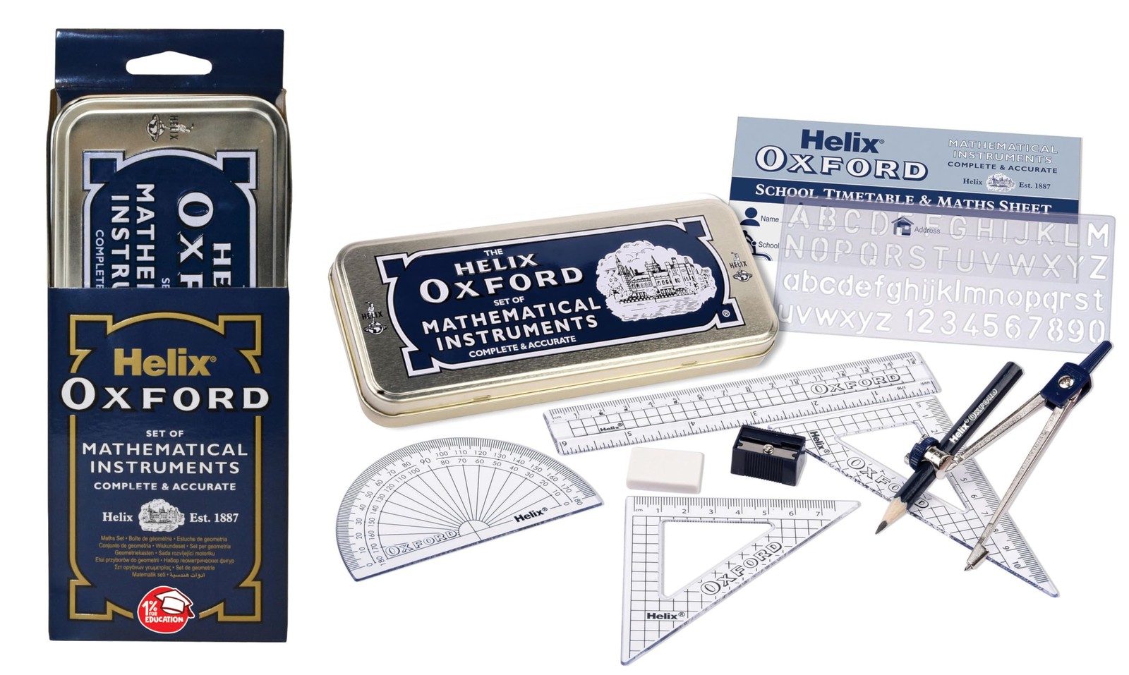 Helix Oxford Maths Set with Storage Tin