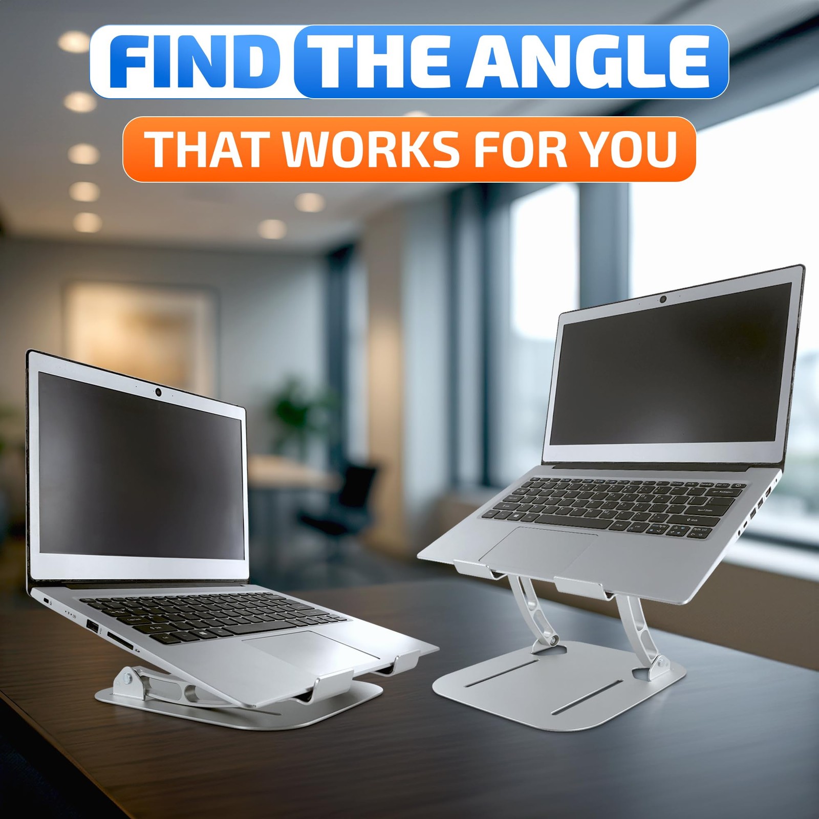 Laptop Stand Height Angle Adjustable Computer Desk Holder Vented Riser