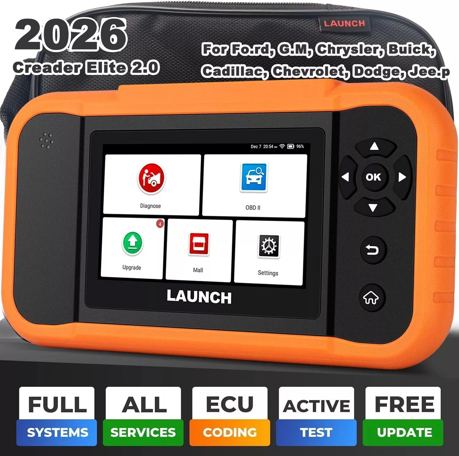2026 LAUNCH X431 Elite 2.0 OBD2 Scanner Car Diagnostic Tool For GM/Ford/Chevy