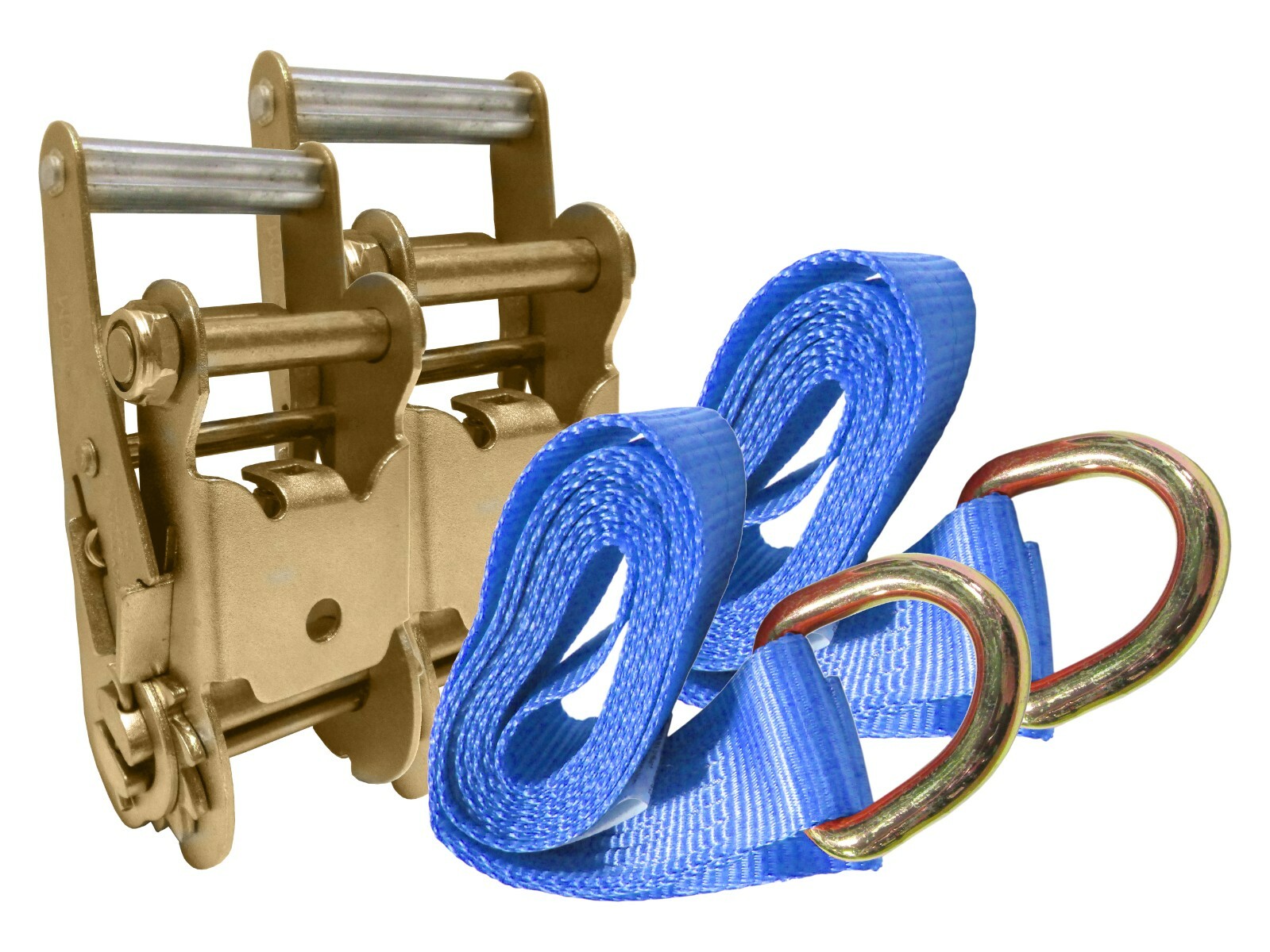 2 pack - 2" x 8' ft Tie Down Lasso Strap Wheel Lift Short Handle Ratchet Trailer