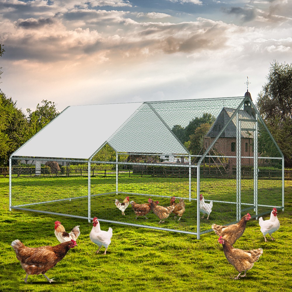13*10ft Chicken Coop Outdoor Run Hen House Poultry Shade Cage Enclosure w/Cover