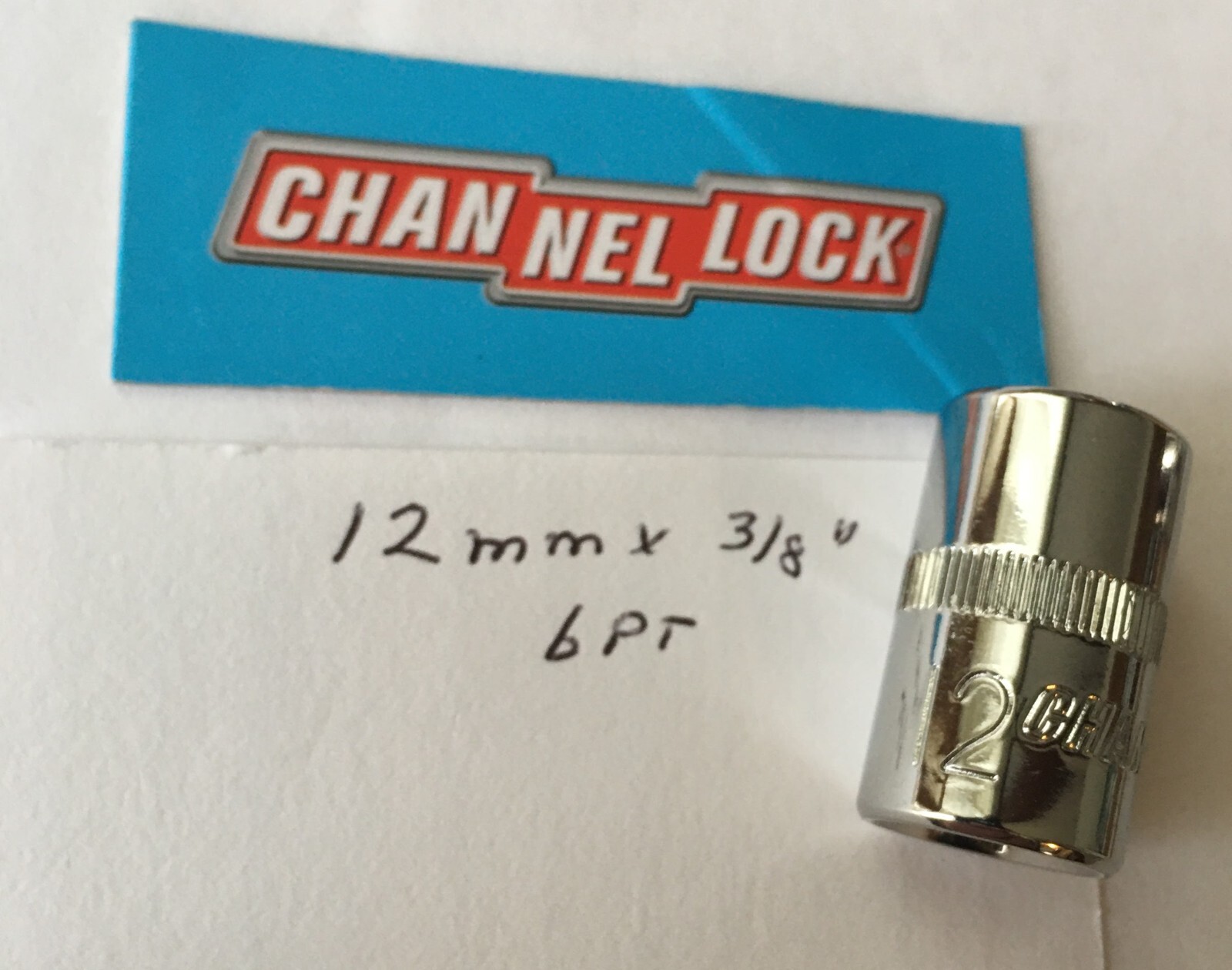 CHANNELLOCK  12 mm  x 3/8" DR  METRIC  SOCKET  6 Point Free USA Shipping