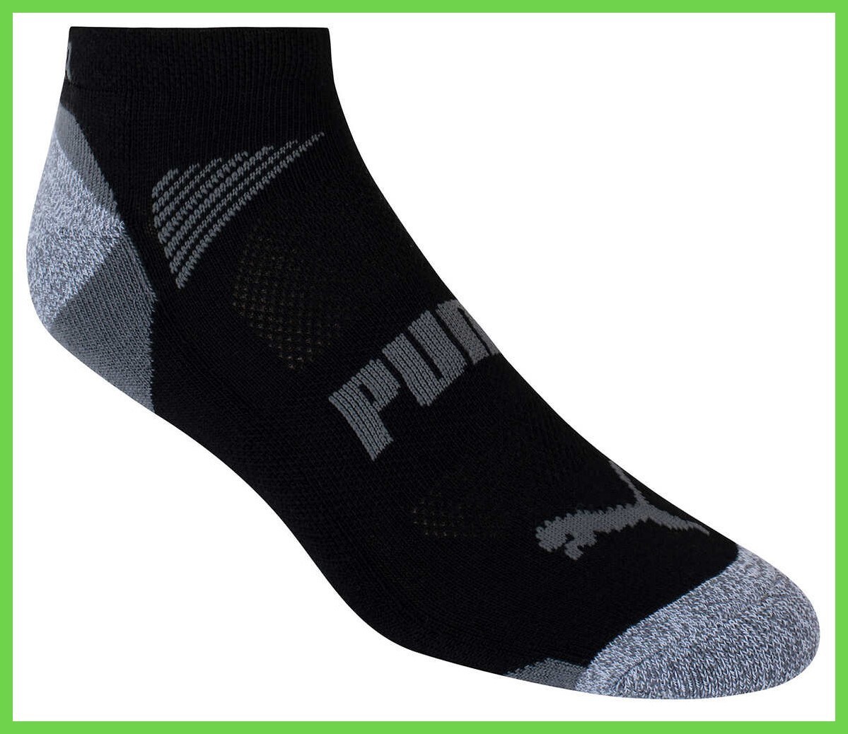 10 Pairs - Puma Men's No Show Low Cut Socks, Black Select Size