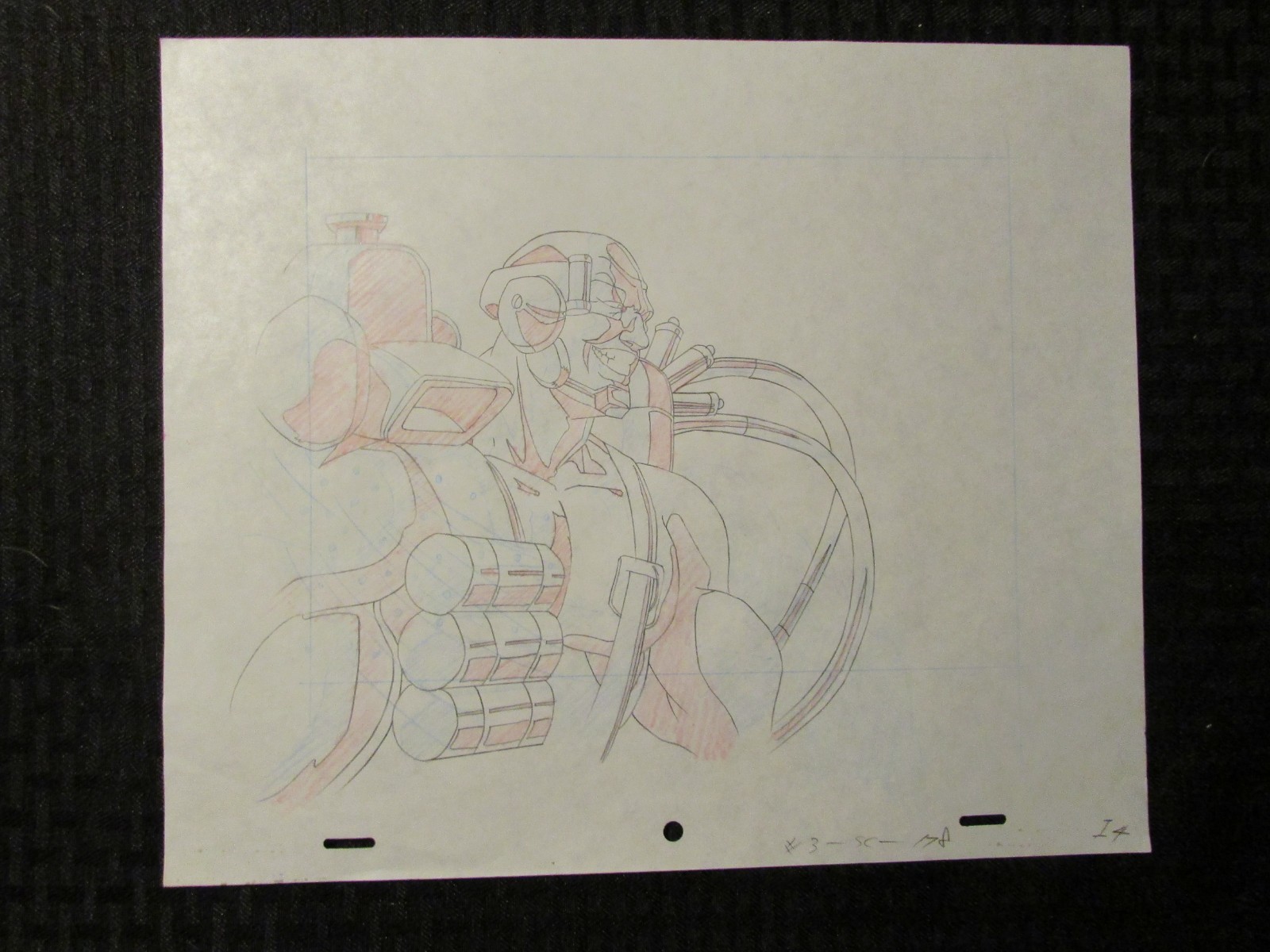 GI JOE Cartoon 12.5x10.5" Animation Prod. Drawing FN+ 6.5 Inferno 3 SC-178 I-4
