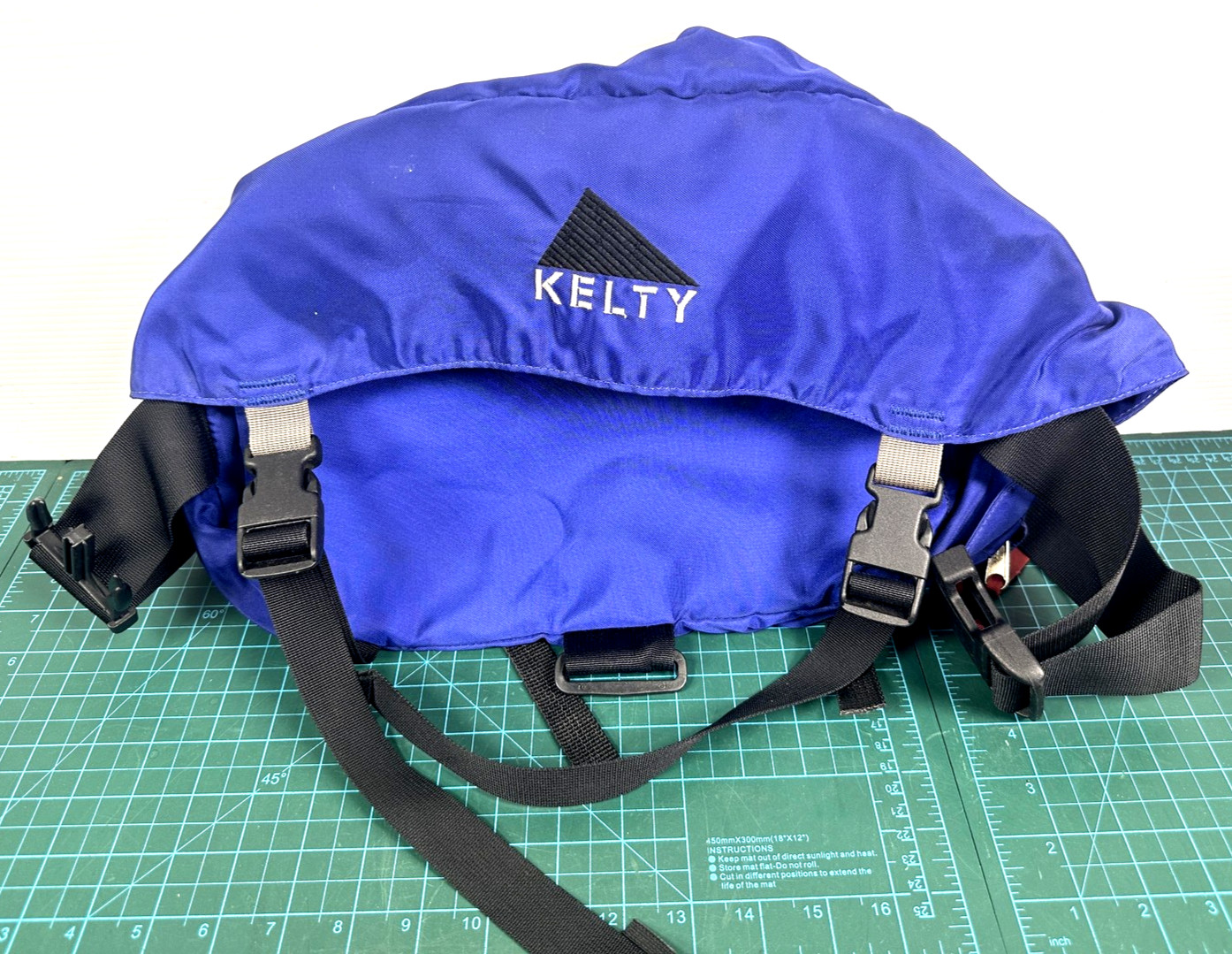 VTG Kelty Blue Nylon Waist Pack Hiking Lumbar Fanny Pack Travel Belt Bag