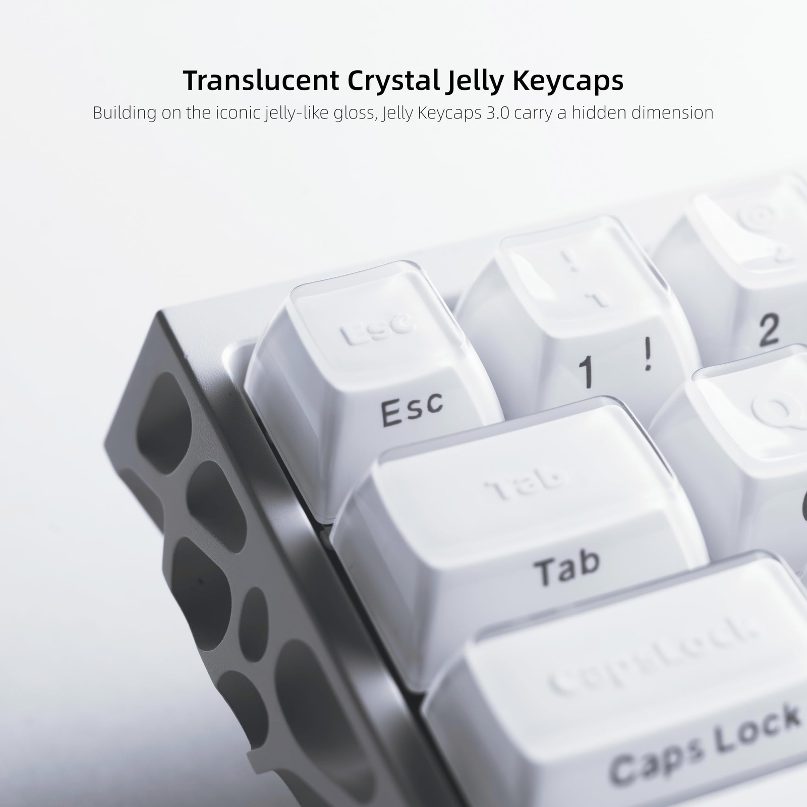 White Jelly Keycaps 3.0, Shine Through Keycaps
