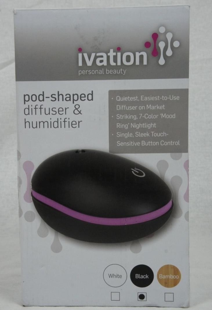 IVATION ESSENTIAL OIL DIFFUSER & ULTRASONIC COOL MIST AROMA HUMIDIFIER POD SHAPE