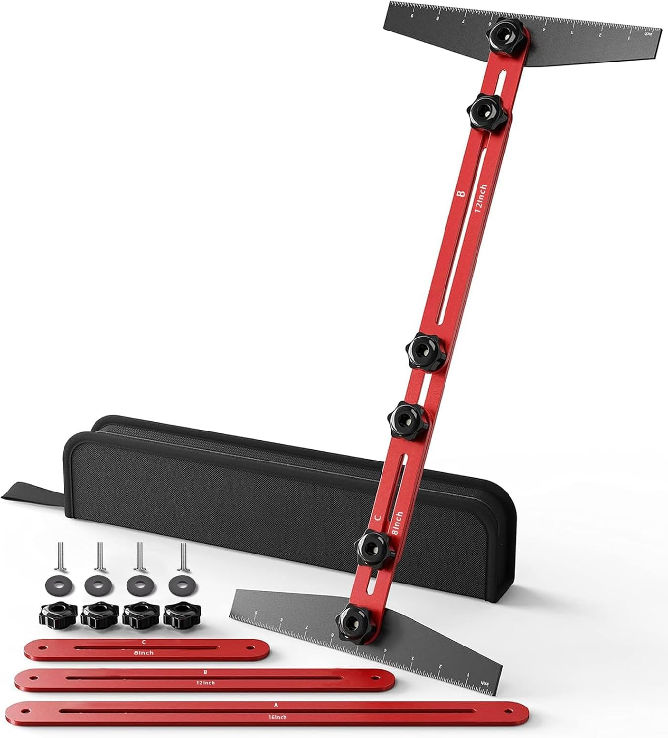 TANYO Stair Tread Template Tool, 8" to 60" Aluminum Stair Tread Jig for Accurate