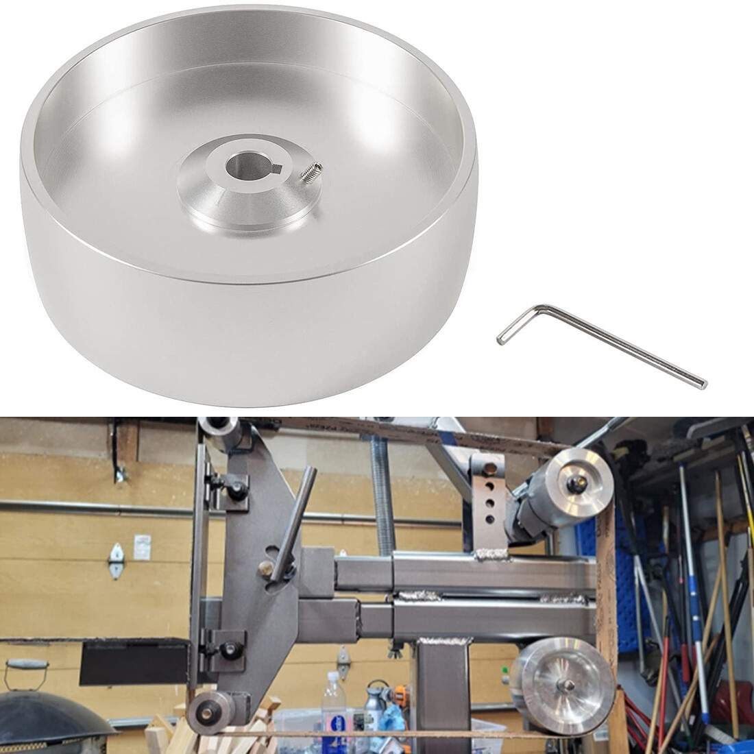 Belt Grinder 2" x 72" Wheel Set Knife Grinder 6" Drive Wheel Crowned 5/8" Bore