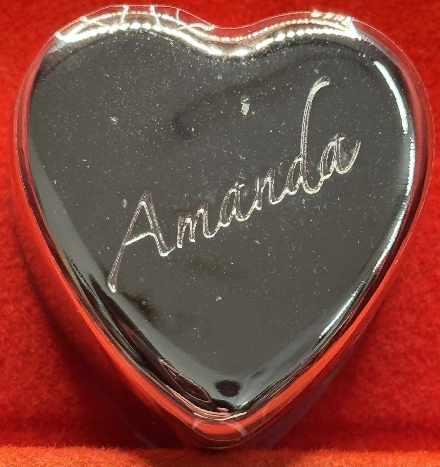 Amanda Ganz Heart Trinket Box Velvet Lined 1.5” NIB Early 2000’s