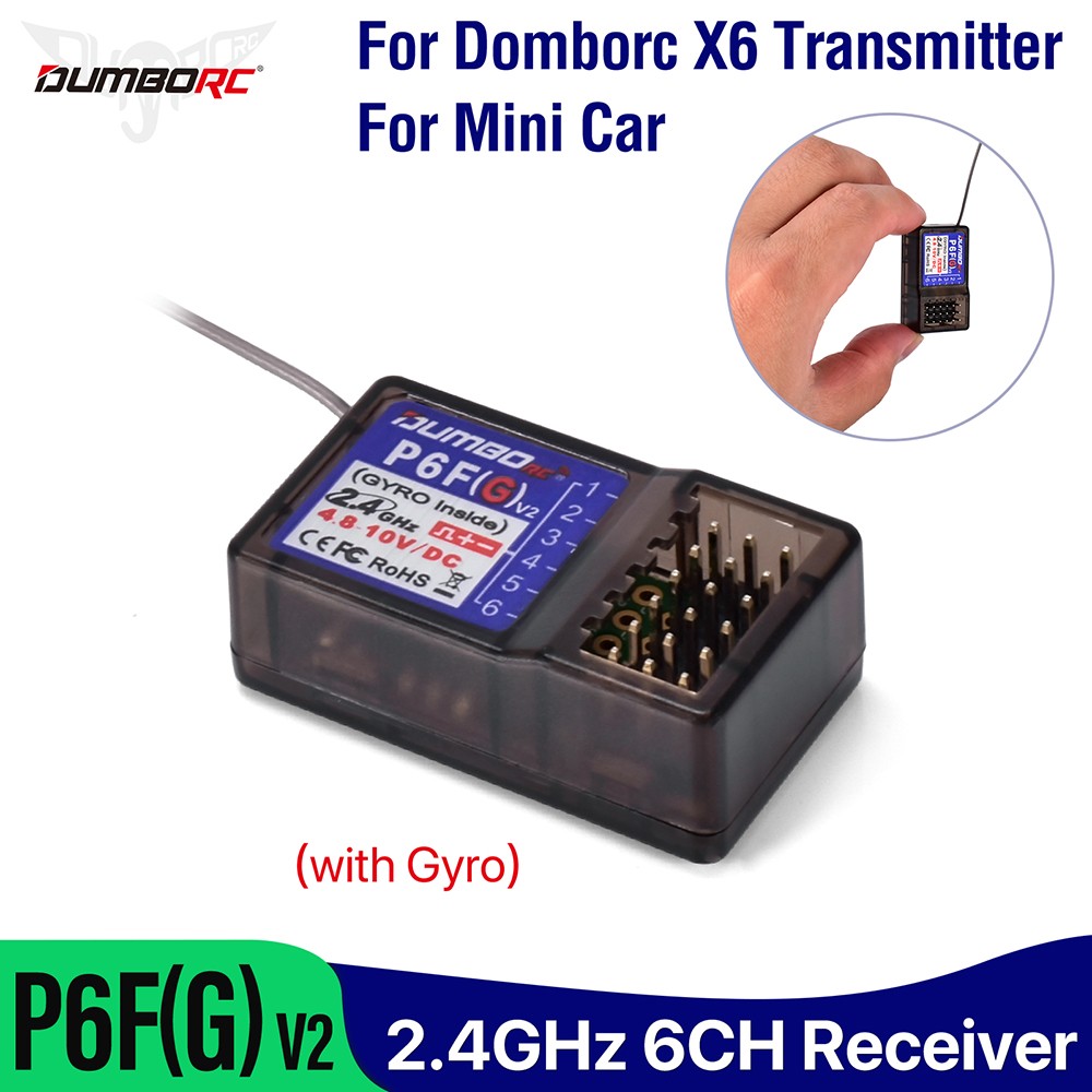 DUMBORC X6FG 2.4G 6CH Radio Control Receiver Gyro for RC X6 Transmitter Car Boat