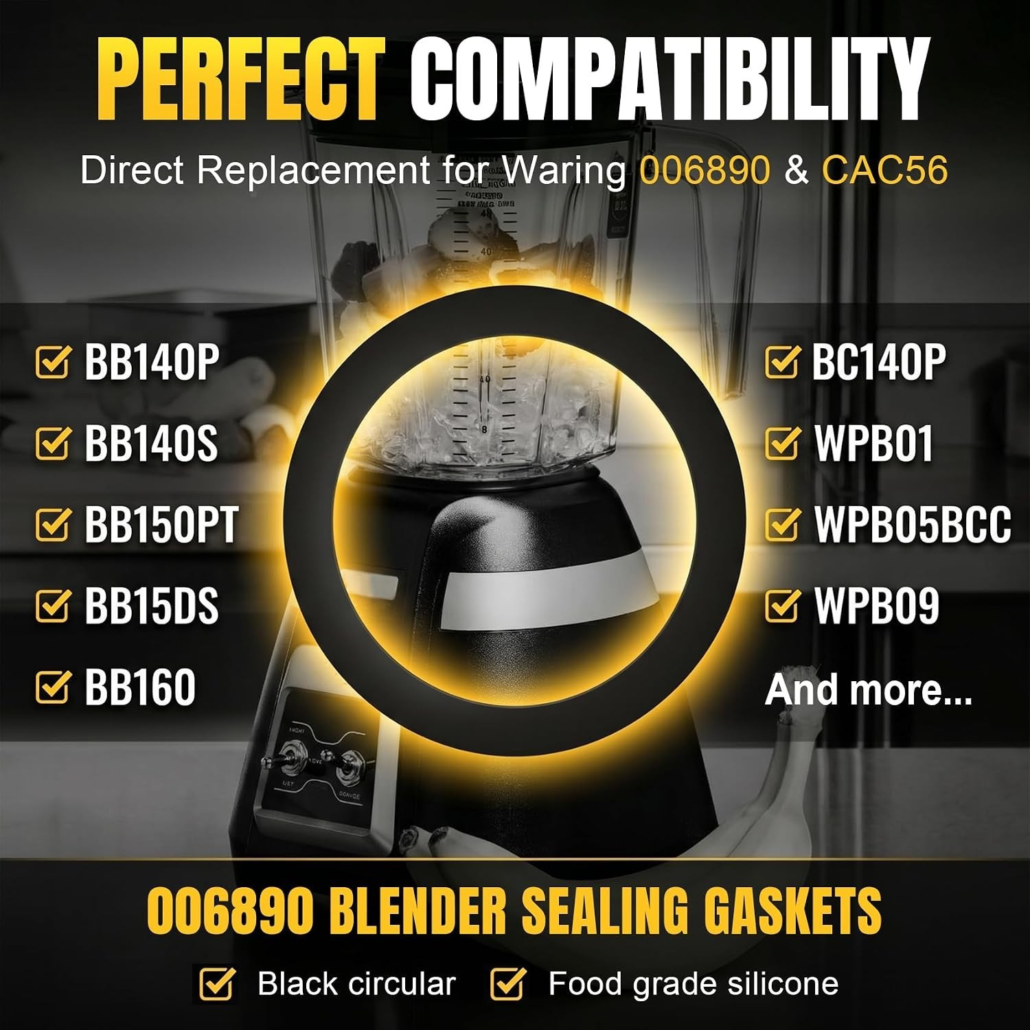 Universal Blender Gasket Replacement (5-Pack) for Leak-Proof Sealing