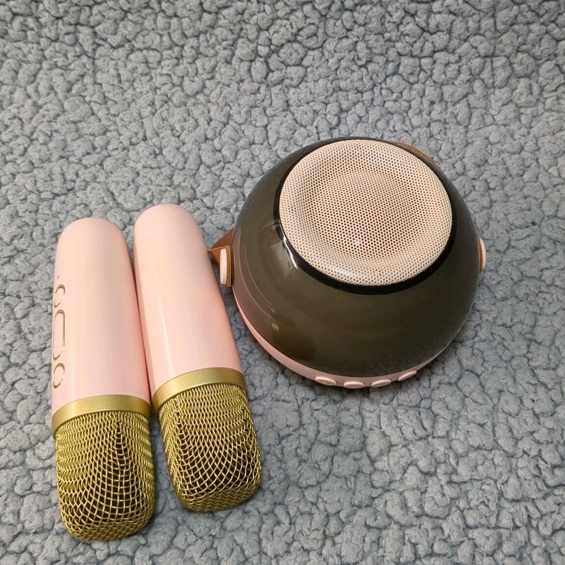 Bluetooth Karaoke Speaker And 2 Microphones for Kids Pink