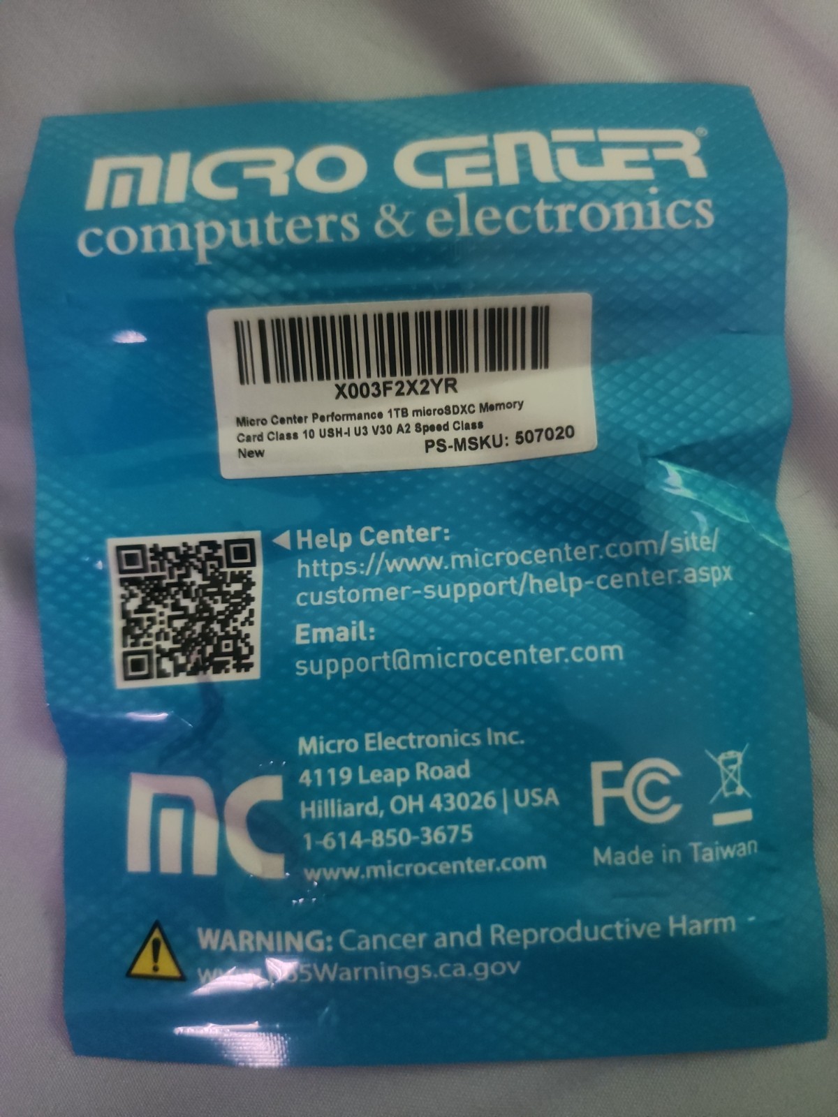 Micro Center Performance 1TV Microsdxc Memory Card Class 10 Ush-l U3 V30 A2...