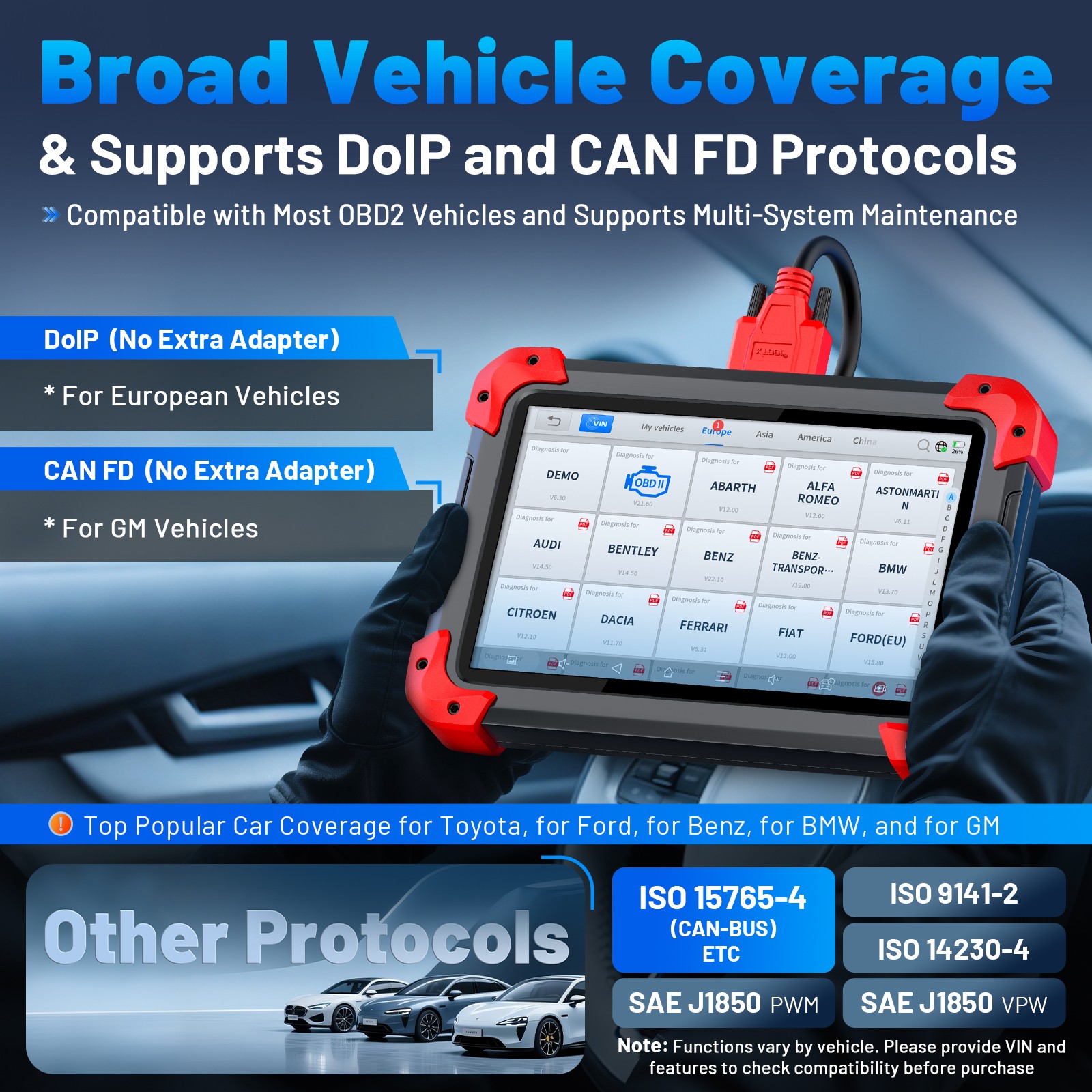 2026 XTOOL D7X V2.0 Diagnostic Tool Full System OBD2 Scanner Key Fob Programming