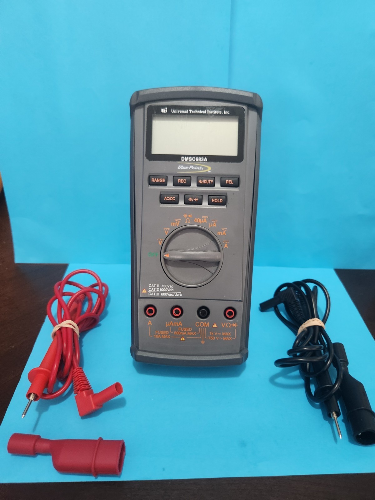 Blue-Point DMSC683A CAT III Digital Multimeter 4000 Count AC/DC V/A Ohms W/Leads