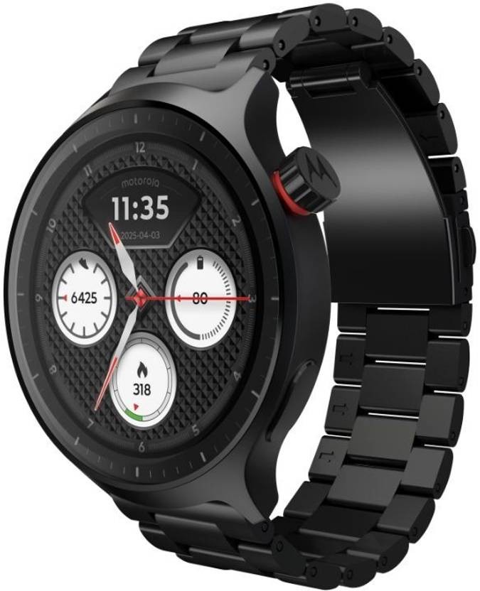 MOTOROLA moto watch Smartwatch (Matte Black / Matte Black band Strap, Free Size)