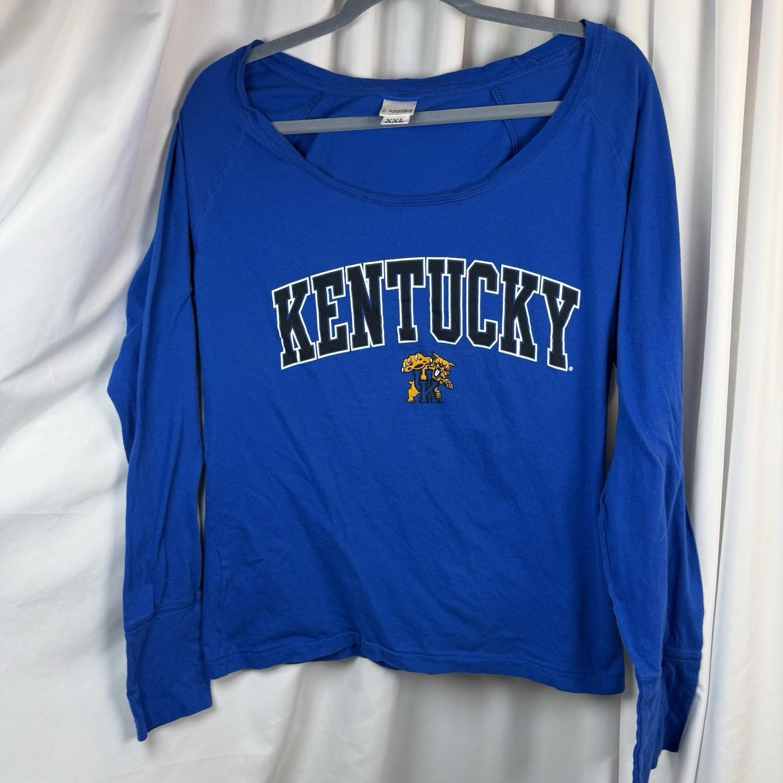 University Kentucky Basketball Women’s Wildcats UK Blue Scoop Neck T XXL