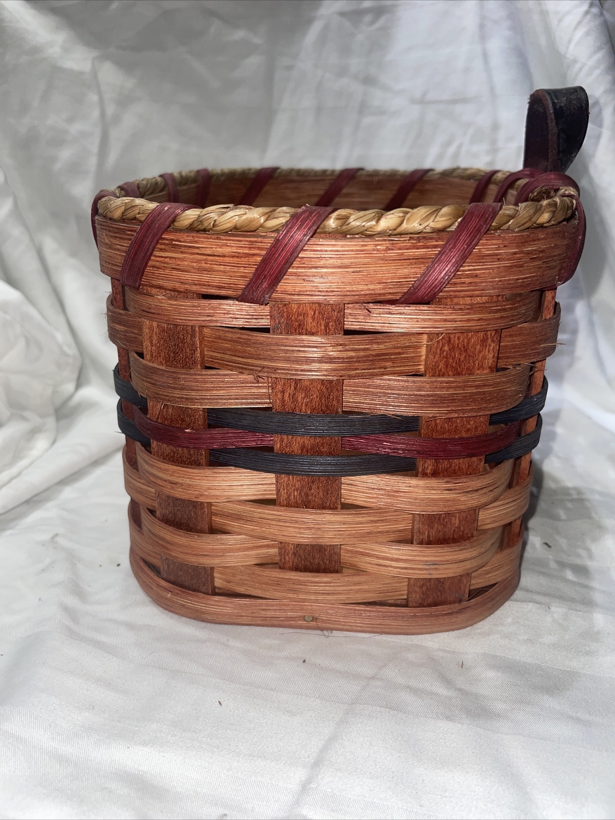 Woven basket With Wooden Bottom