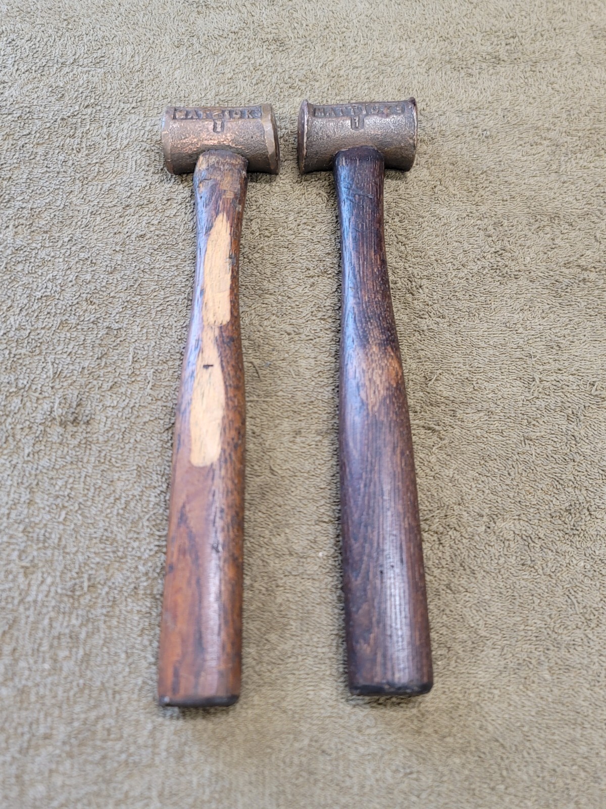 Matticks 1lb Tw Red Brass Dead Blow Hammer 16ozs BOTH