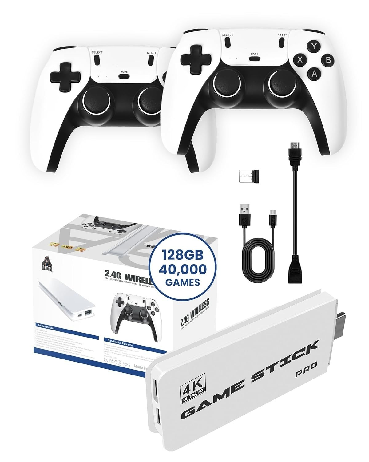 Retro Gaming Console with 40,000+ Classic Video Games 10 Emulators 128GB Storage