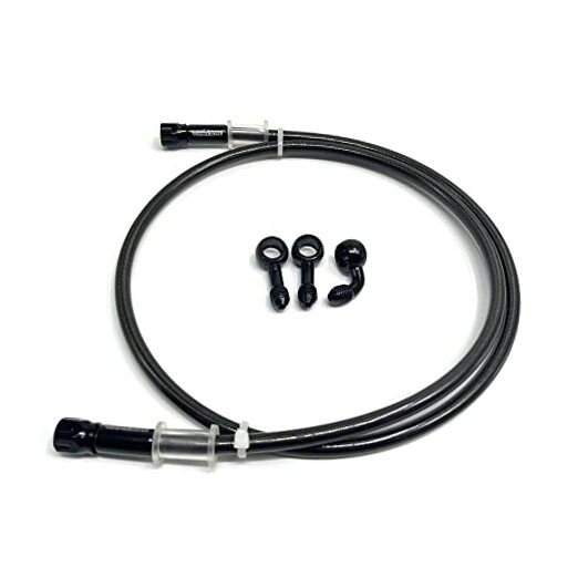 AN3 28 90 Degree M10 Stainless Steel Braided Motorcycle 80 cm (31.4 inches)