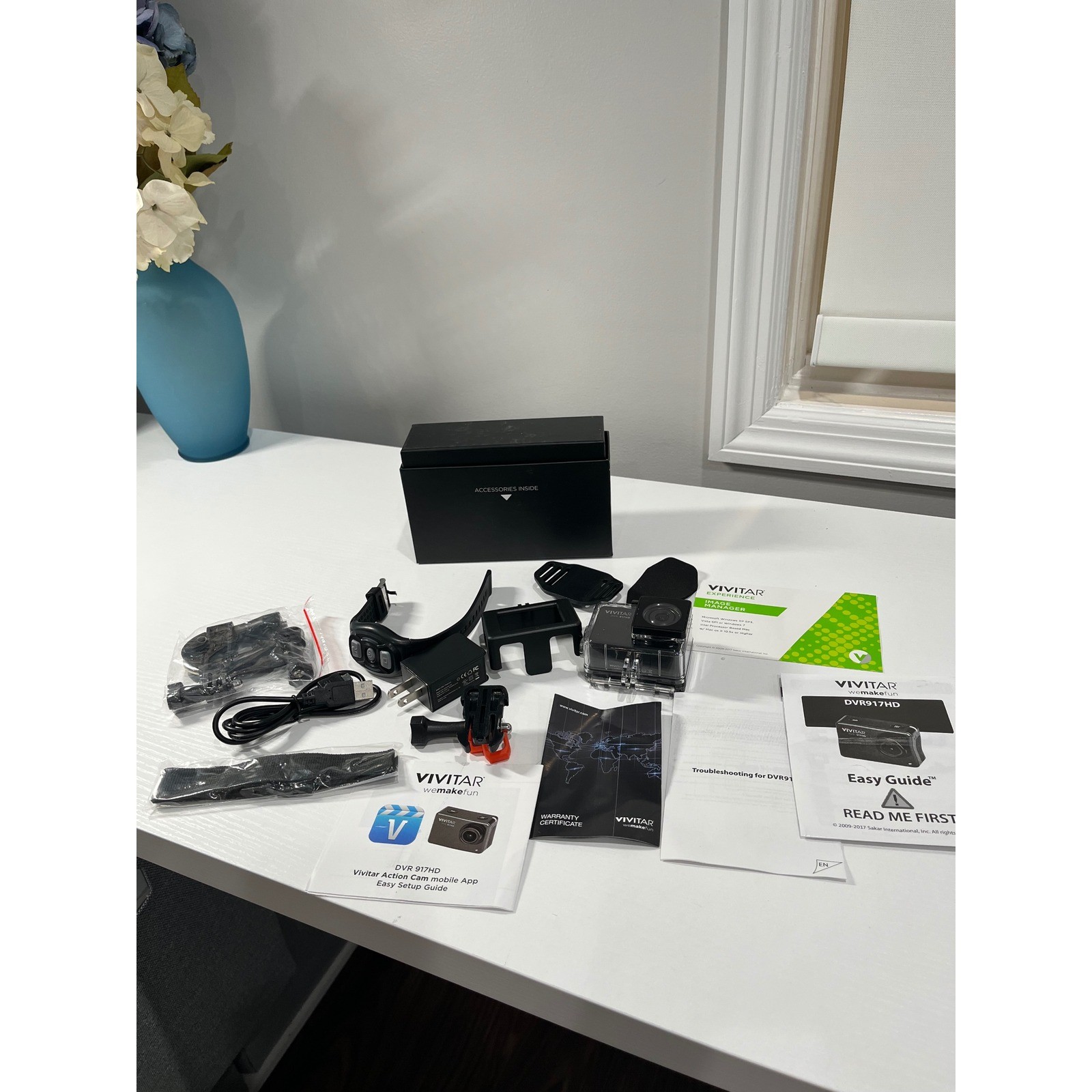 Vivitar DVR 917HD Action Camera Waterproof Case Remote Accessories Bundle