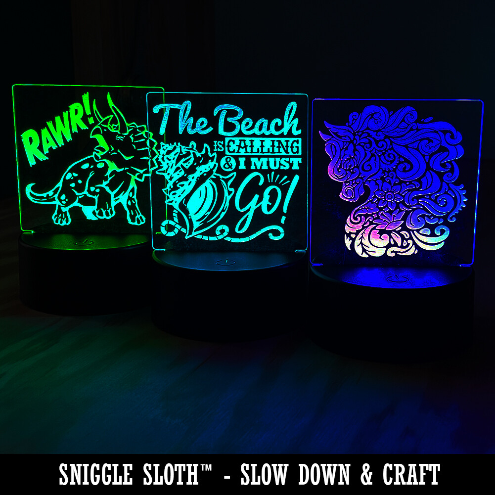 Totem Pole With Eagle Wolf and Bear 3D Illusion LED Night Light Sign Lamp