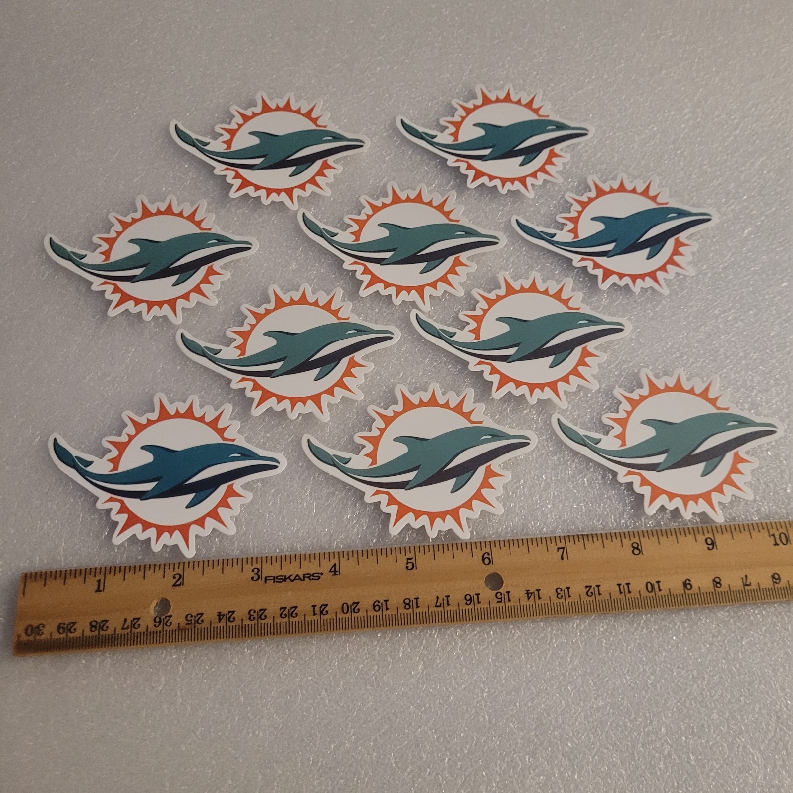 Lot of 10 Miami Dolphins NFL Football Decal Sticker Team Logo