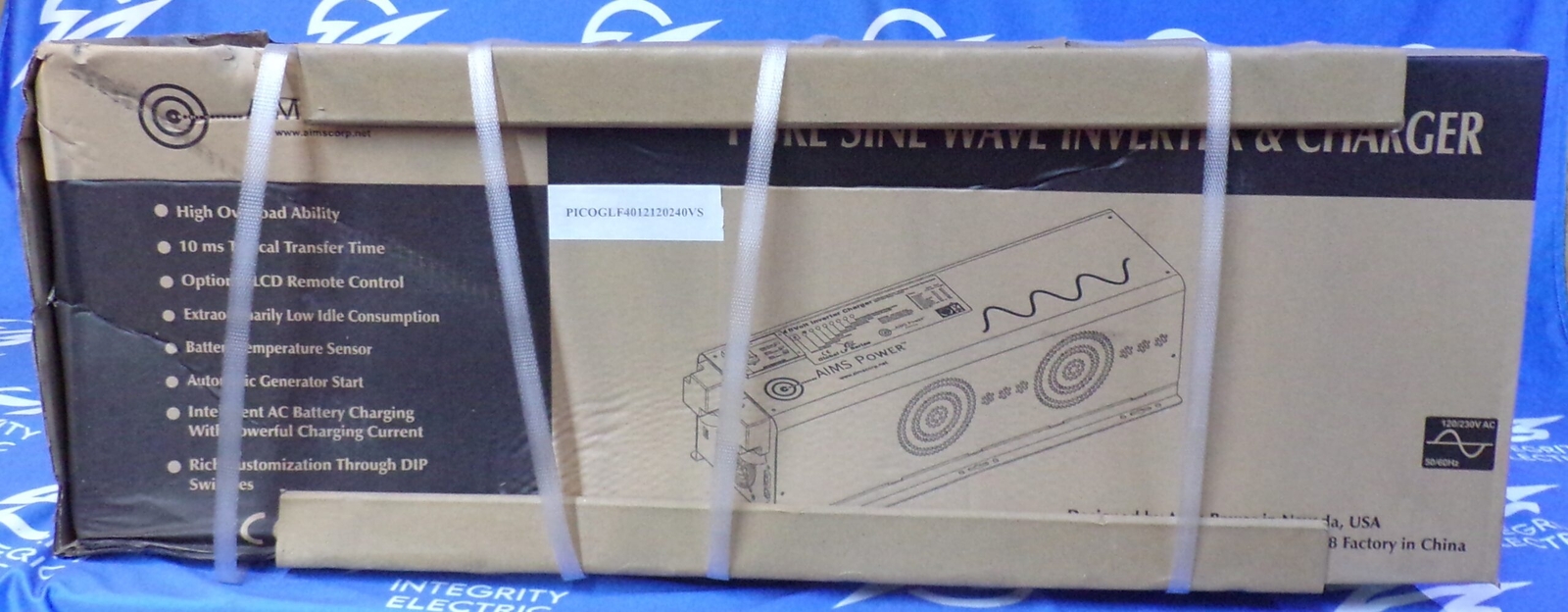 NIB AIMS POWER CHARGER/INVERTER PICOGLF4012120240VS 70/5A 120/240V 4000W