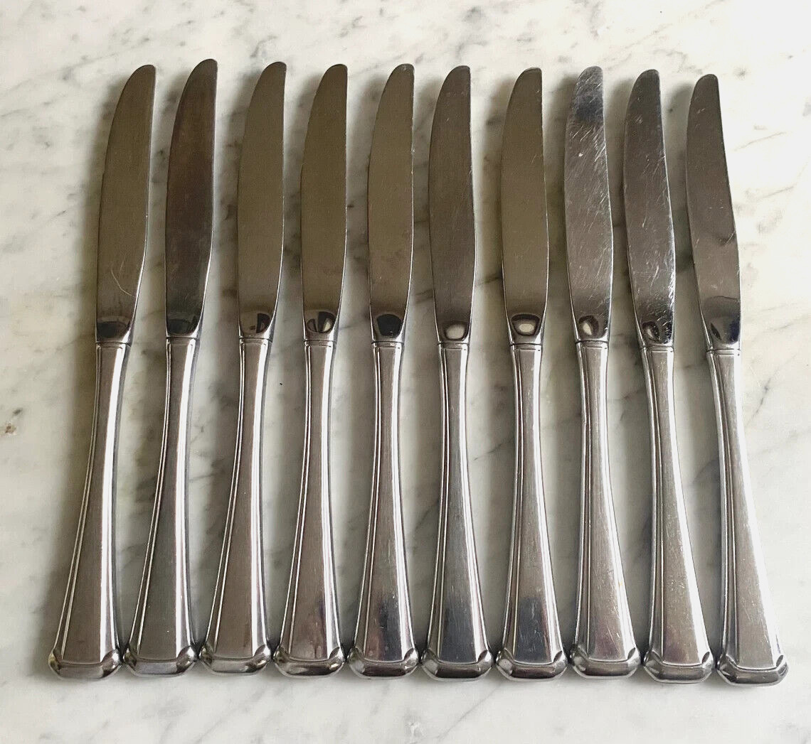 SSS Oneida Aberdeen Maestro Stainless Set of 10 Hollow Handle Dinner Knives