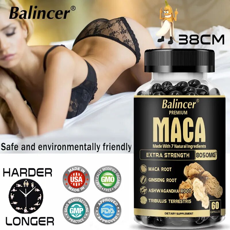 Maca Root Capsules Increase Muscle Strength Endurance Energy Supplement for Men