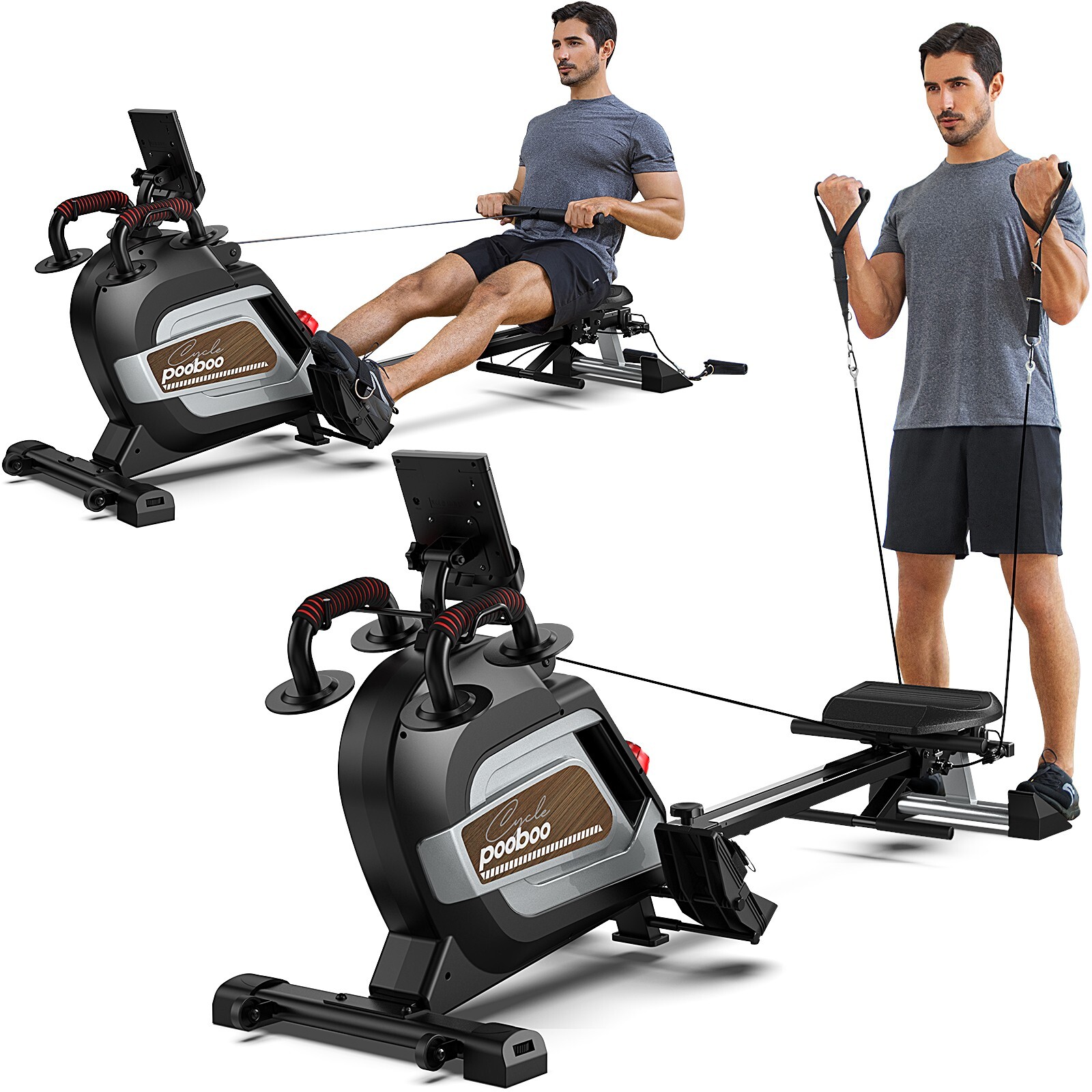 Magnetic Row Rowing Machine Rower Cardio Home Exercise Equipment Rower Machine