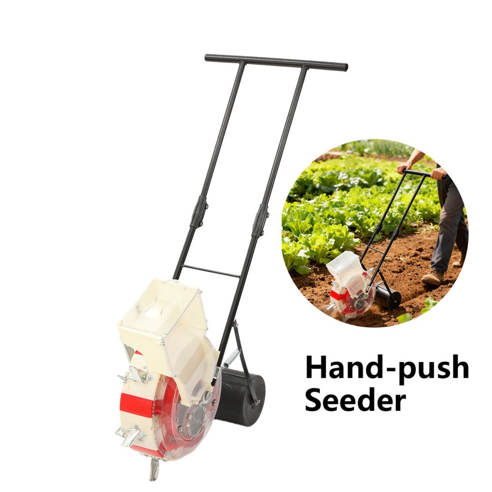 Hand-Push Seeder Garden Seeder Planter Walk-Behind Row Crop Planter 7-Nozzle