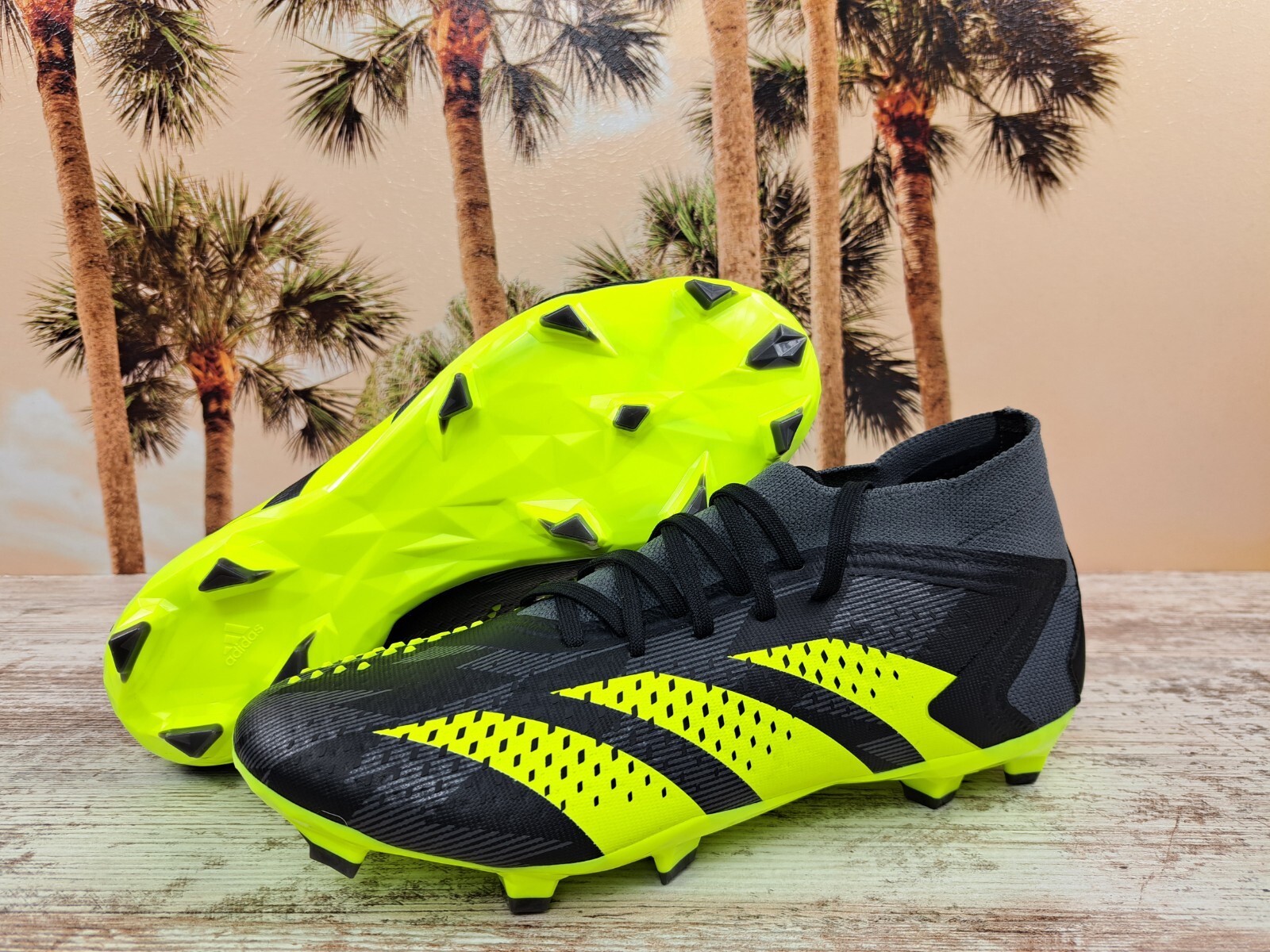 Adidas Predator Accuracy.2 FG Soccer Cleats Black Yellow IG0781 Men's Size 8 NEW