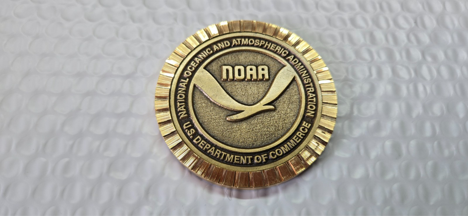 NOAA HEAVY BRASS COASTER U.S. Department of Commerce