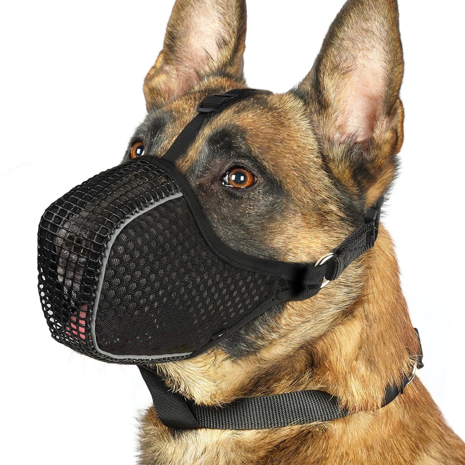 Dog Muzzle, Mesh Muzzle for Medium Large Dogs, Reflective for Nighttime Walks...