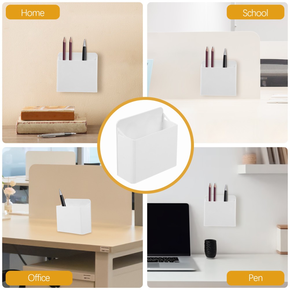 2 Pcs White Board with Suction Cups Pen Storage Holders Pencil & Cute