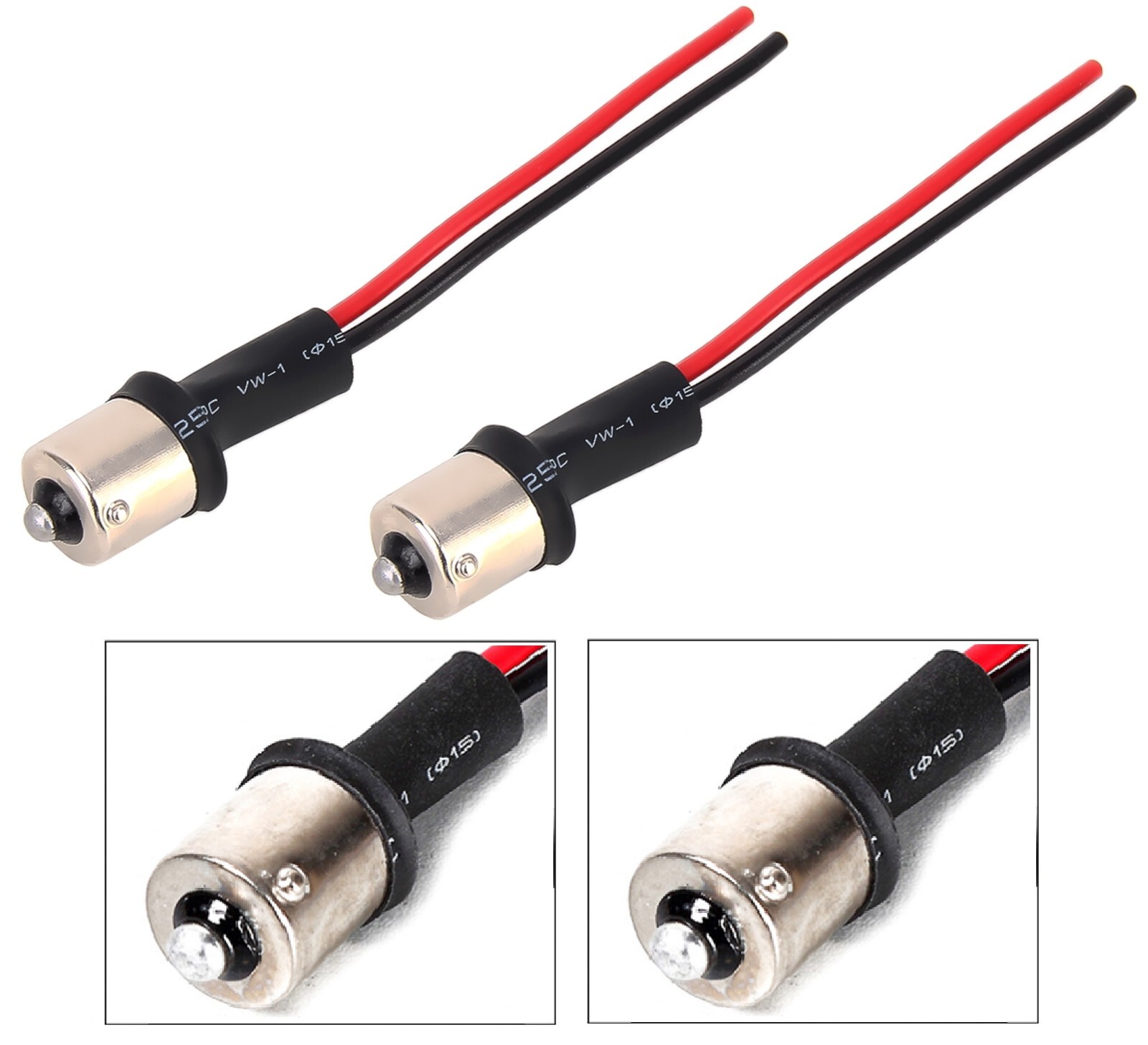 Pigtail Wire Male Socket 1156 S25 Two Harness Cable Back Up Reverse Bulb Adapter